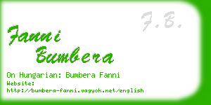 fanni bumbera business card